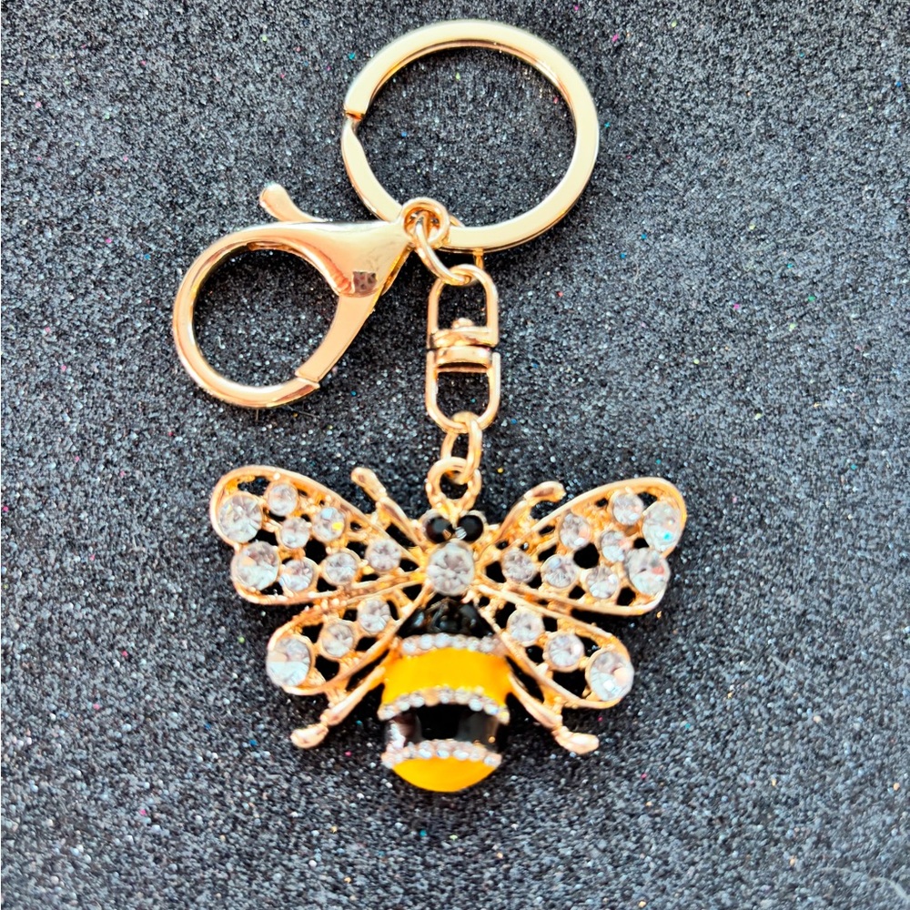 Bee Keychain with Rhinestones